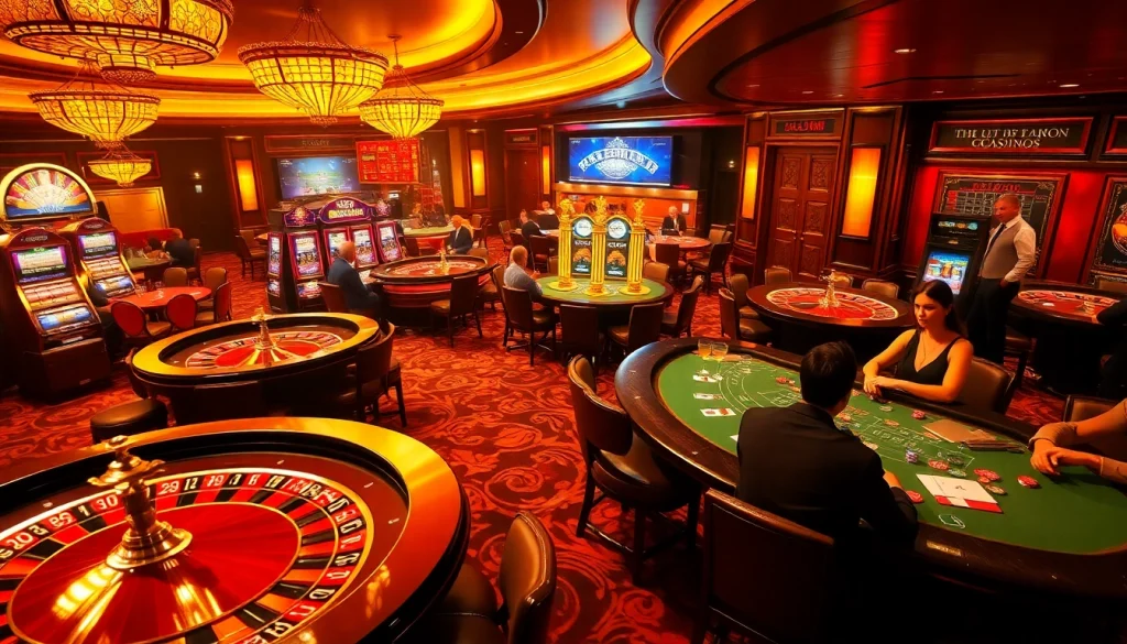 Experience thrilling gameplay at trang chủ qq88 with vibrant casino tables and roulette in action.