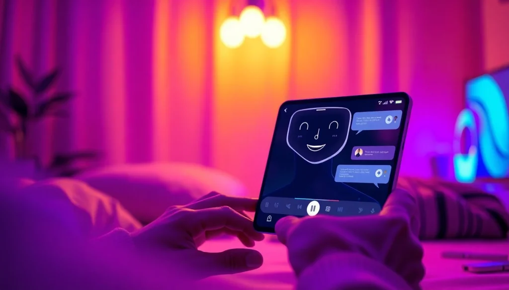 Engaging NSFW AI chat interface depicting intimate interactions with AI characters