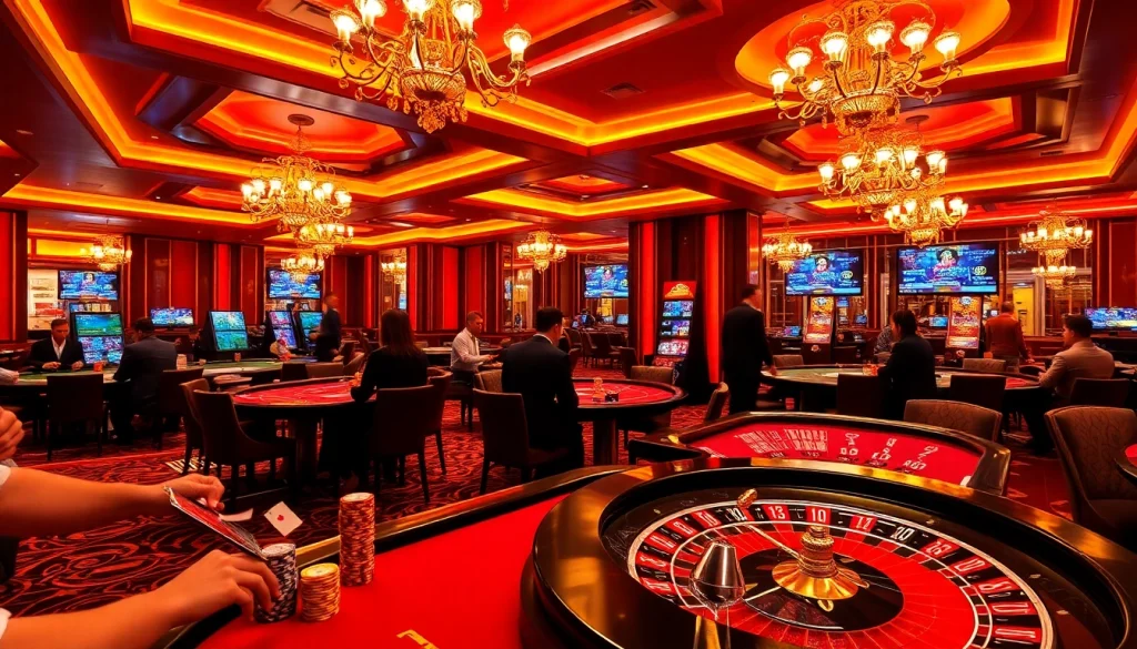 Experience high-energy gaming with https://bl555z.it.com/ at a luxurious casino, showcasing thrilling blackjack and roulette tables.
